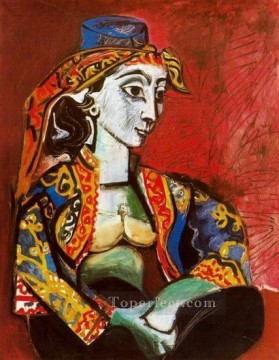  turco Pintura - Jacqueline en traje turco cubismo de 1955 Pablo Picasso